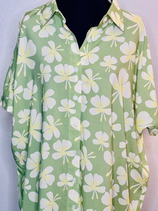 Leilani Top - Green Butterfly Ginger
