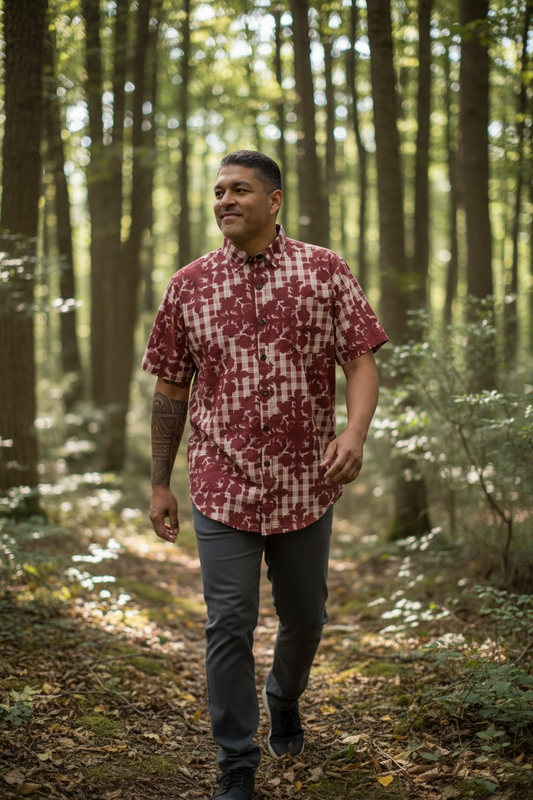 Kane Button Down - Puakenikeni Palaka