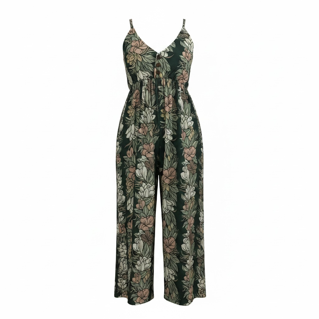 Alohi Jumpsuit - Green Lei