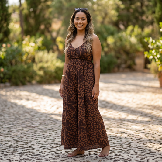 Alohi Jumpsuit - Chocolate Tiaré